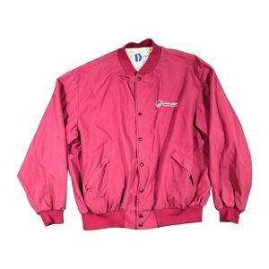 Vintage 80s Dunbrooke Pla-Jac Bomber Jacket Red Great Lakes Chemical Corp 2XL